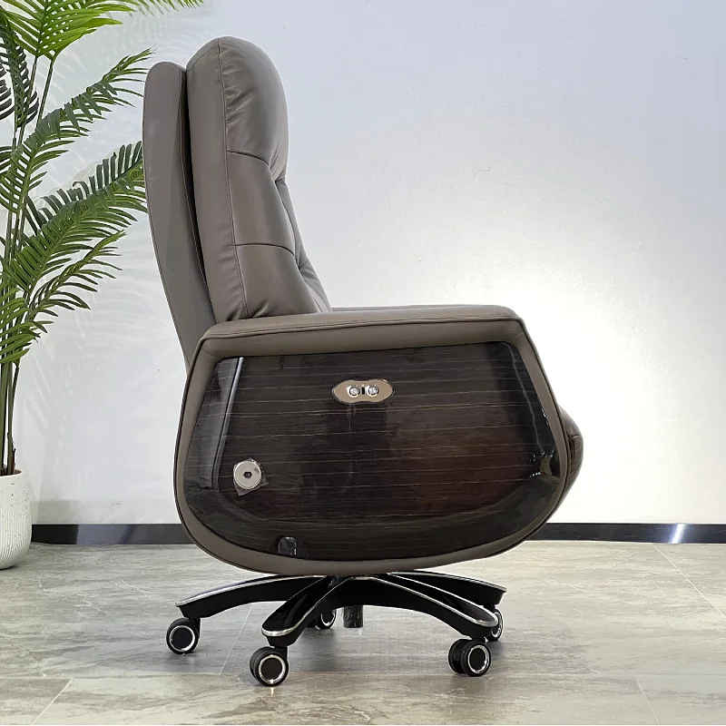 Lunch break can lie down dual-purpose leather office desk chair, light luxury sedentary and comfortable electric massage boss