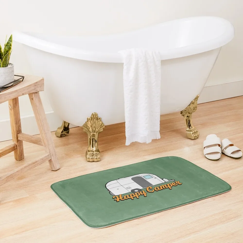 

Happy Camper Bath Mat Washable Non-Slip Kitchen Rug Non-Slip And Washable Kitchen Bathroom Shower Water Absorbent Mat