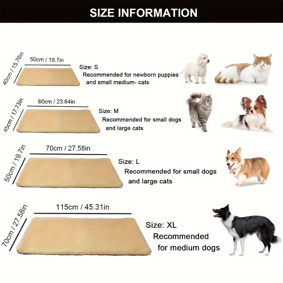 حصيرة الحيوانات الأليفة ذاتية التسخين، مرتبة كلب من الألومنيوم فائقة النعومة للنوم، حصيرة سرير للقطط والكلاب للكلاب والقطط الصغيرة والمتوسطة