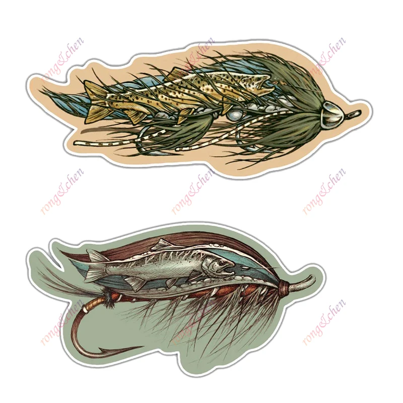 

Funny Car Sticker Rainbow Trout Streamer Fly Fishing for Car Motorcycle Racing Helmet Laptop Trunk Body Car Window PVC Decals