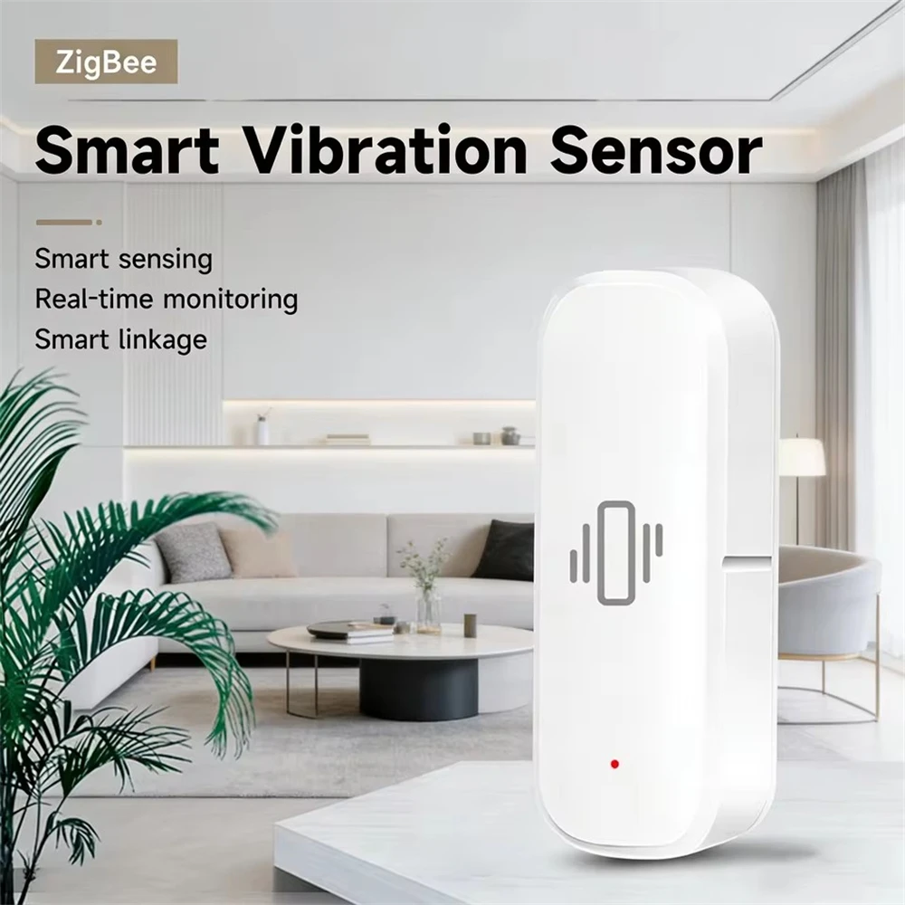 

Tuya ZigBee Vibration Detector Smart Life App Monitor Remote Security Protection Zigbee Sensor Motion Shock Alarm Need Gateway