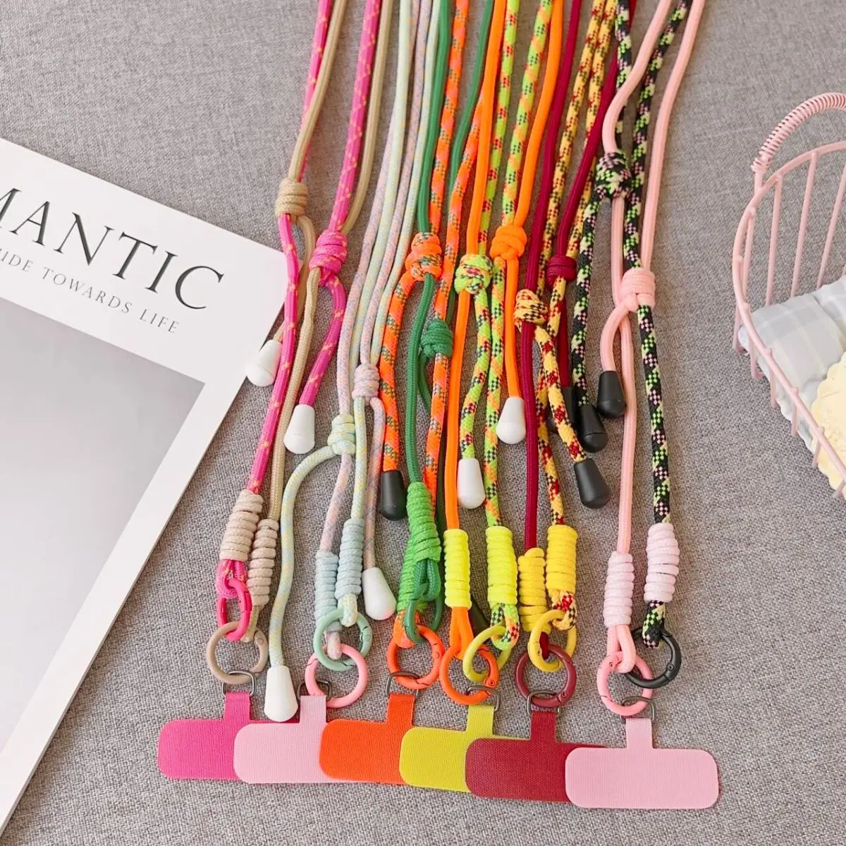 

Подвесная веревка через плечо для мобильного телефона, регулируемый плечевой ремень, женская длинная тканая веревка, уличная дорожная веревка, прочная и долговечная