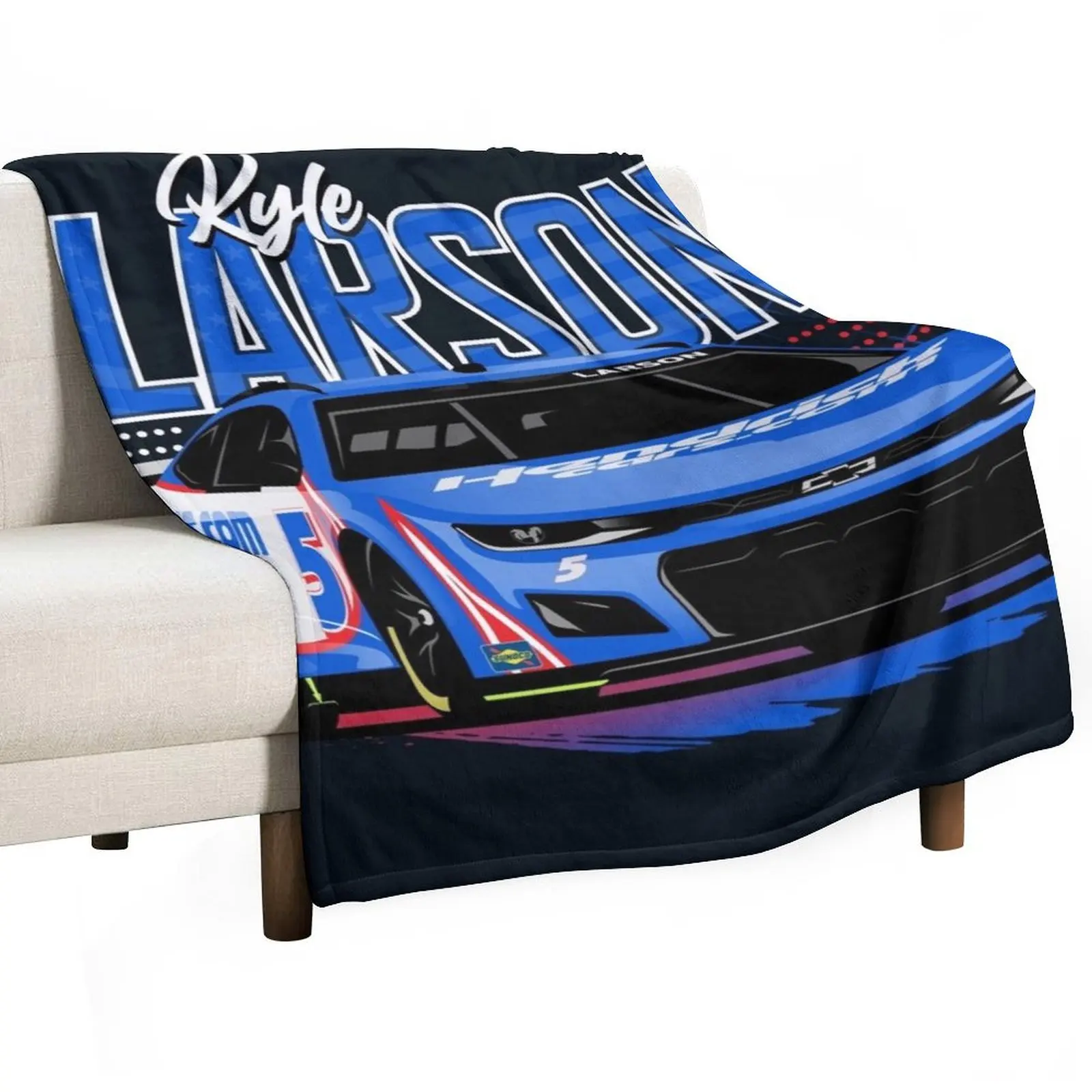 

Kyle Larson 2022 Nascar Throw Blanket heavy to sleep Nap Plush Camping Blankets