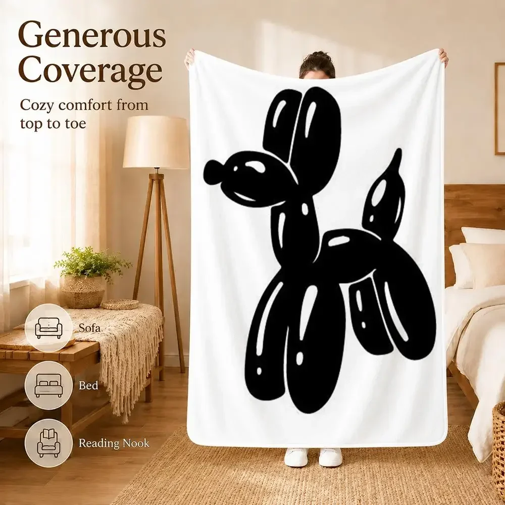 Black and white billiard cat record player Throw Blanket Soft Flannel Throw Lightweight Home Nap for Office Travel Sofa Bed