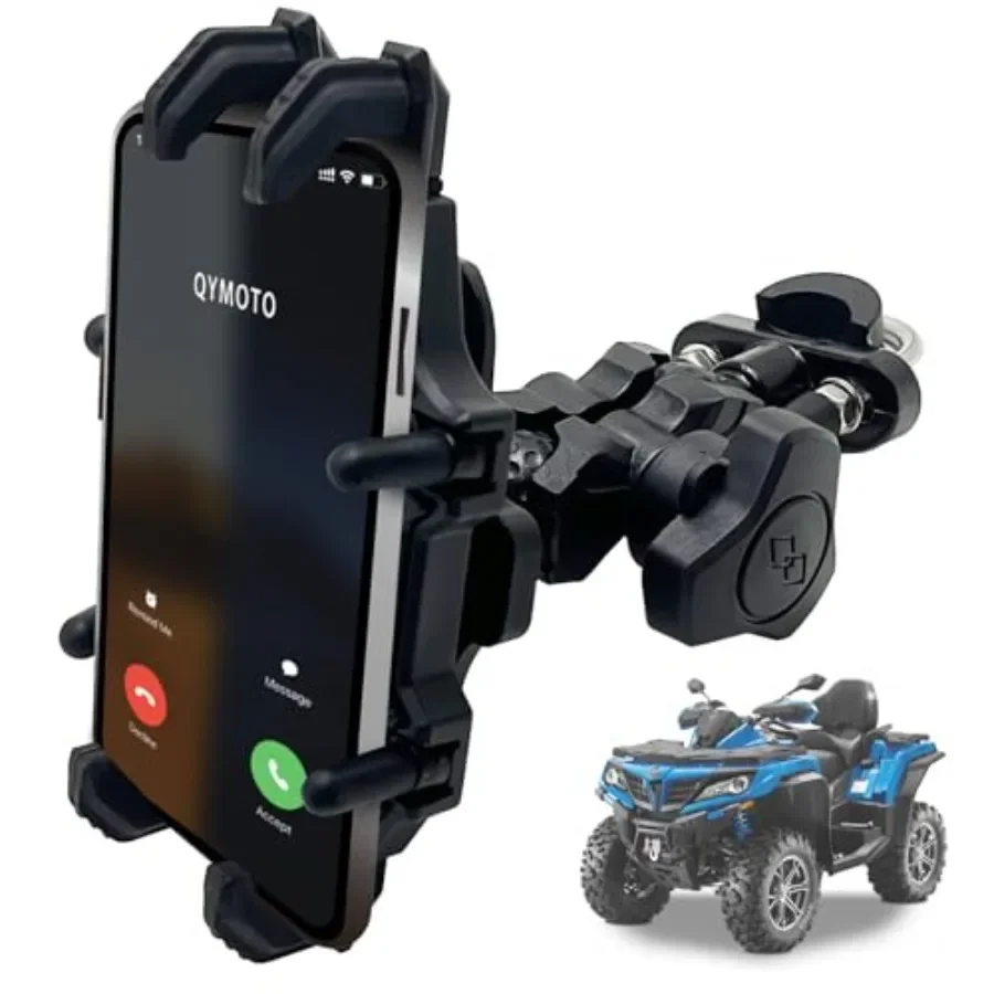 

Heavy Duty 360 Rotating ATV Phone Holder with AntiVibration Design for 4 Wheeler Handlebars Universal Clamp Mount Compatible wi