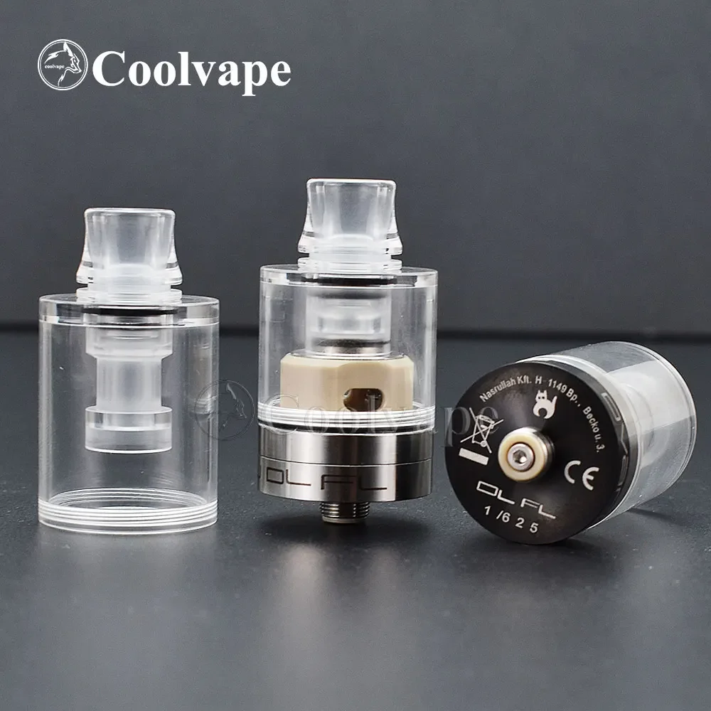 Wolfcoolvape Dvarw DL FL RTA بناء ملف واحد 24 مللي متر خزان قابل لإعادة البناء موالفات البخار Dvarw DL FL غطاء سفلي ملء 3.5 مللي/6 مللي
