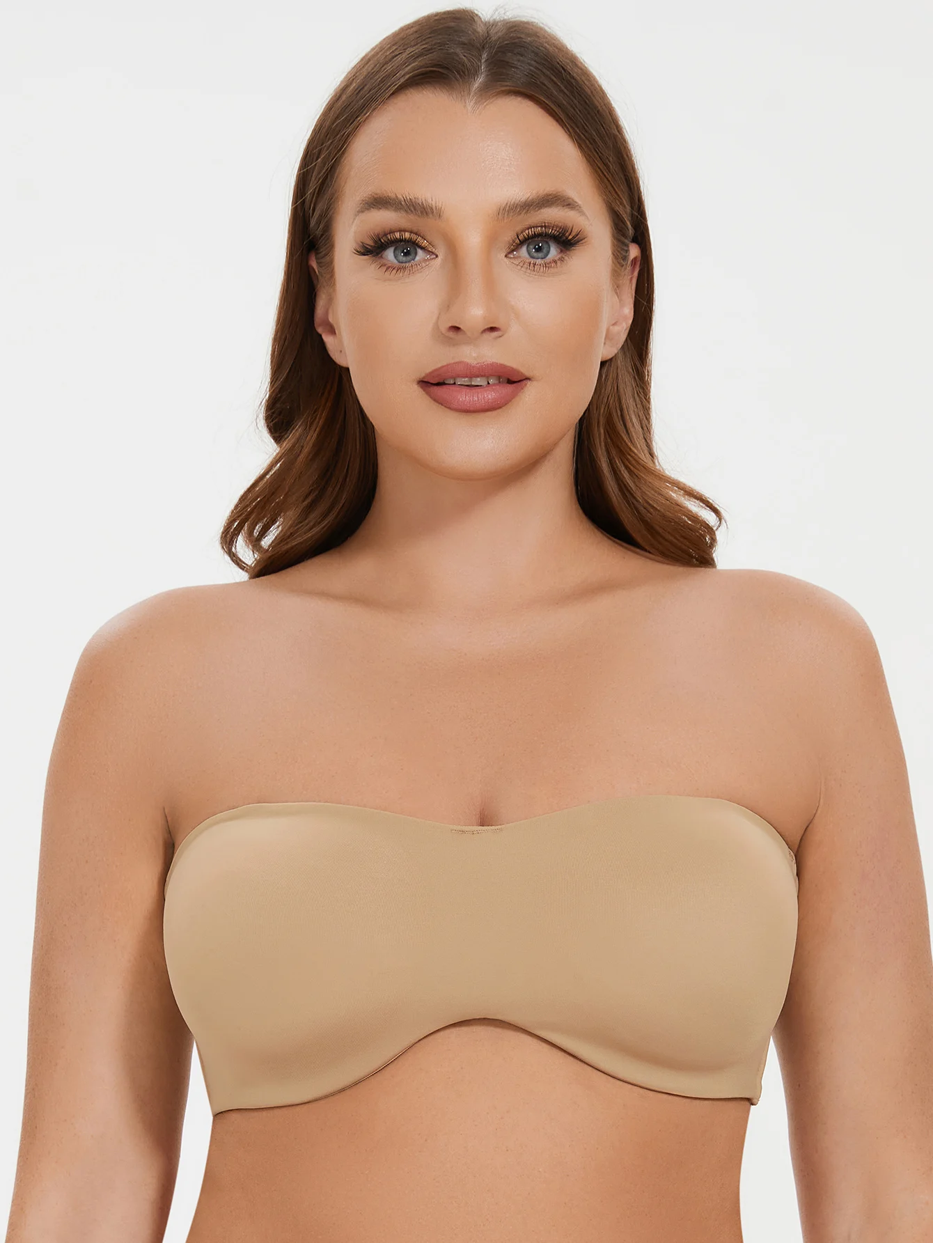 

Женский бюстгальтер без бретелек MELENECA для большой груди, минимизирующий, без подкладки, бандо с косточками