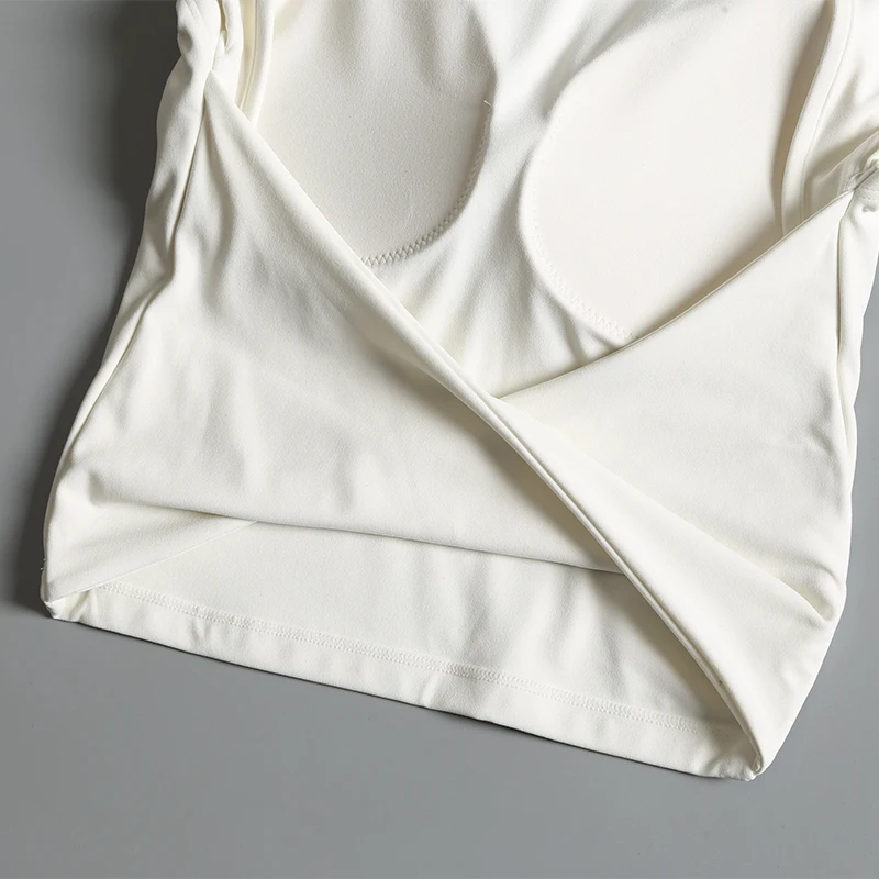 Sport-T-Shirt für Damen im Sommer, kurz, sexy, rückenfrei, integrierter Yoga-Anzug, Weste, zum Laufen, ärmelloser Fitness-Anzug – Detail 9