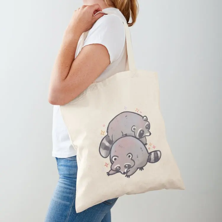

Cute Racoon stack Tote Bag personalized tote bag cloth bag woman supermarket folding Shopper