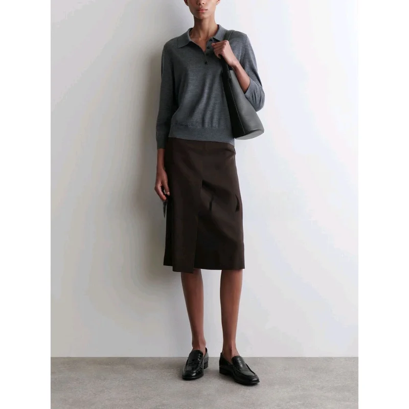 

Autumn Women's Briti Sle Stand Fit Ne Merino Wool Blend Knitted Sweater Casual Loose Sle Long Sve Polyester