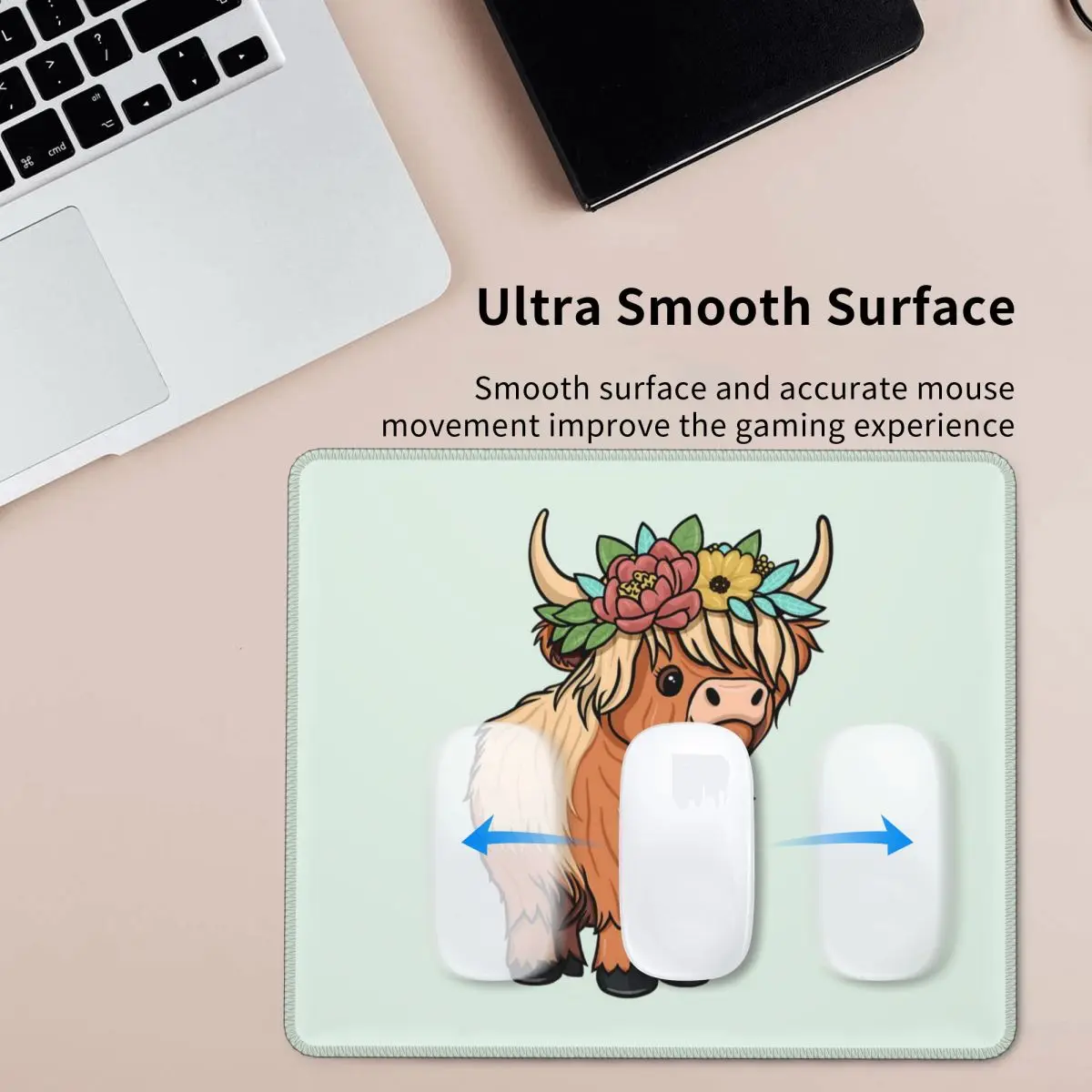 Highland vaca animal mouse pad teclado do computador mouse tapete gamer pc tapete de mesa acessórios de escritório tapetes de mesa