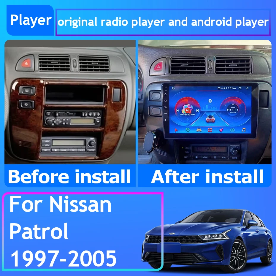 Car Radio Android 14 For Nissan Patrol 1997 - 2005 LHD RHD GPS Navigation Multimedia Player Android Auto Carplay No 2din 4G Wifi