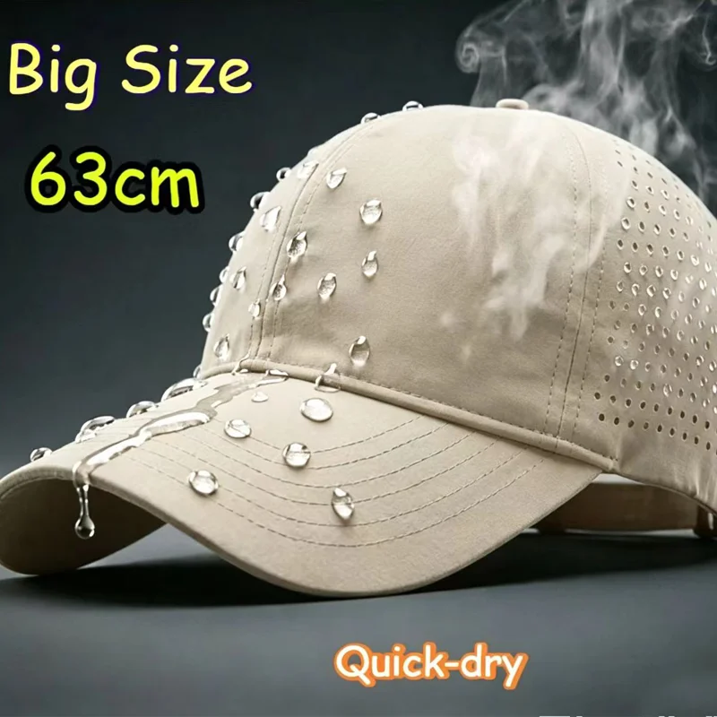 Big Head Plus Size Summer Baseball Cap Man Outdoors Cotton Large Men Mesh Quick-dry Snapback Hat XL Adult Unisex Baseball Cap