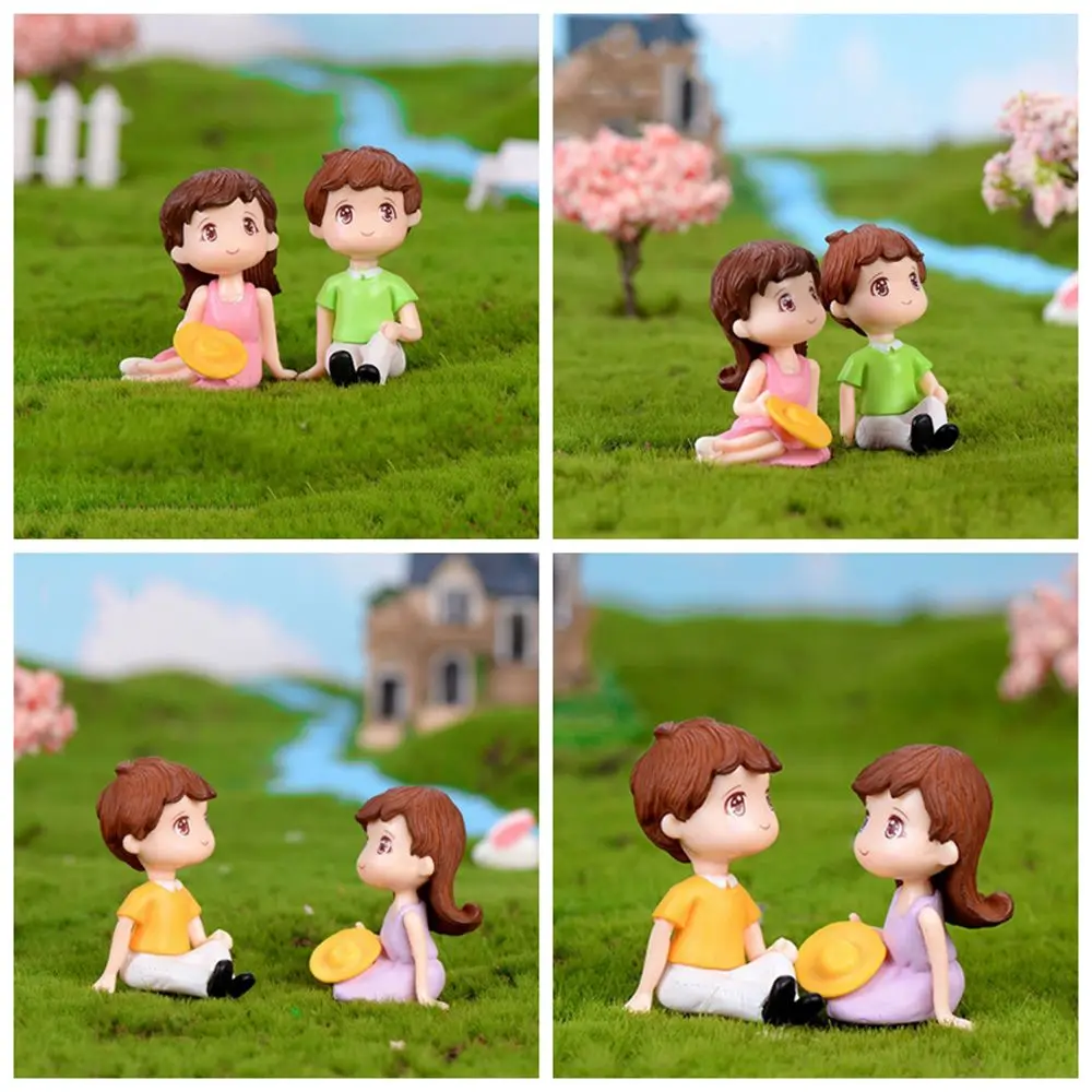 Gift 2/3Pc Grandma Home Micro Landscape Couple Grandpa Miniatures Fairy Garden Figurines Ornaments Christmas Decoration