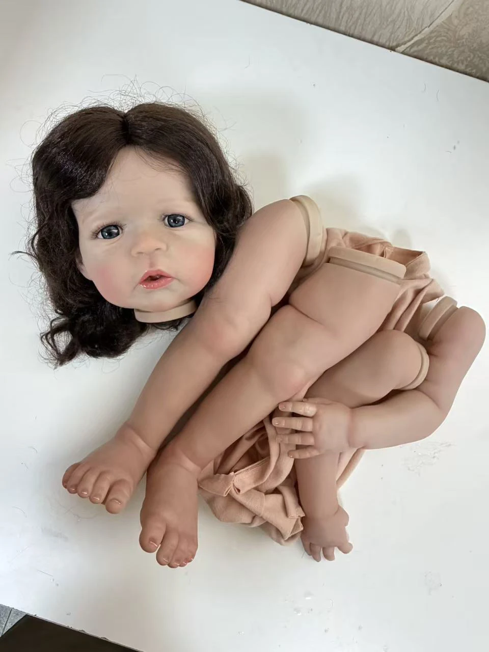 24inch 60cm Awake Sandie DIY Baby Kit Already Painted Lifelike Soft Touch Reborn Kit DIY Parts