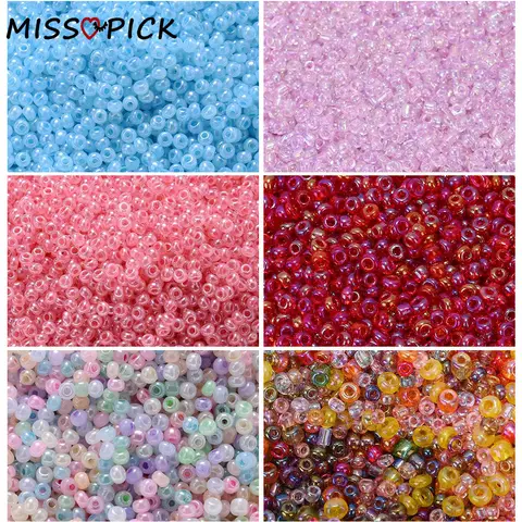 1000/500/200Pcs 2 3 4mm Czech Glass Seed Beads Plating Color Loose Spacer Beads For Jewelry Making Diy Necklace Bracelets Supply