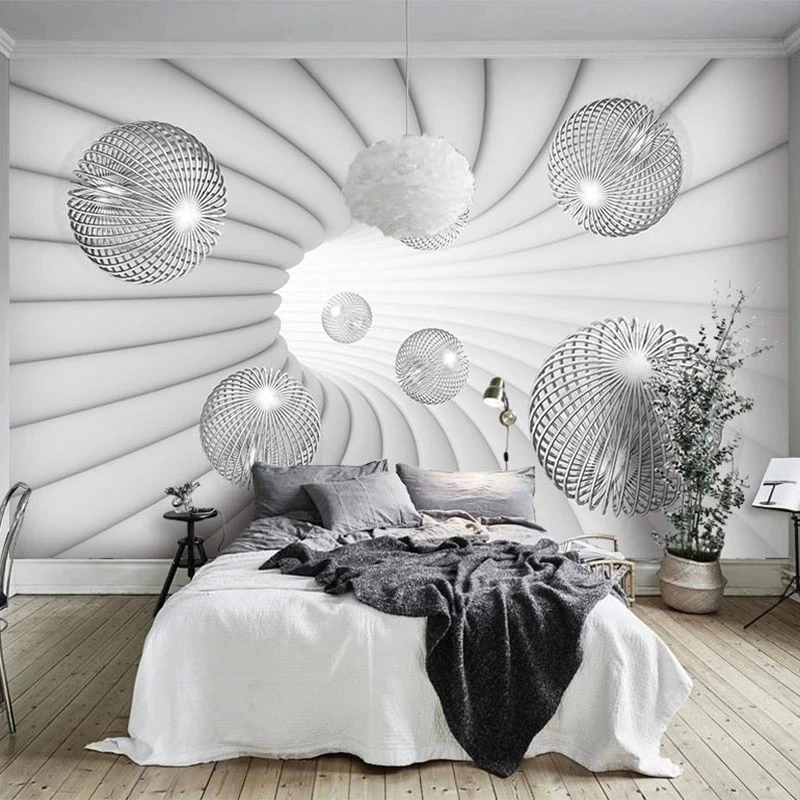 Customized Modern 3D Ball Mural Wallpaper Study Space Extension Living room TV background wall bedroom restaurant study Hotel 8d