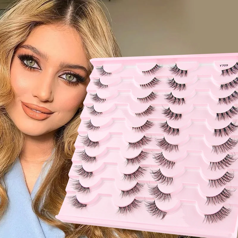 3/20 Pairs Half Eyelashes Cosmetics Natural Lashes Fluffy False Dramatic Eyelashes Makeup 3D Mink Cat Eye Eyelash Extensions