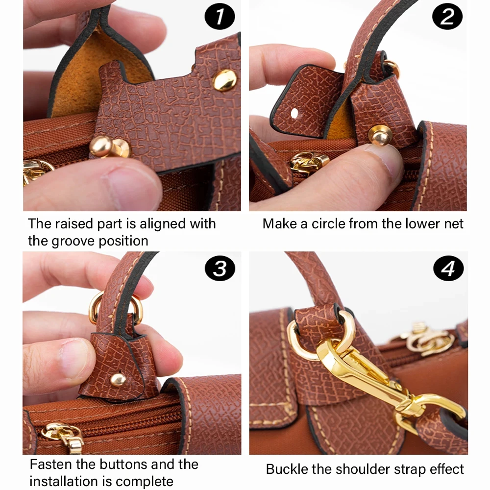 Long Adjustable Bag Strap And Punch-Free Buckle Set For Longchamp Mini Handbag Upgrade Modification Shoulder Bag Accessories