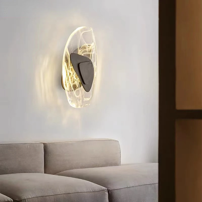 Luxury Black Gold Crystal LED Wall Lamp for Modern Hotel Living Room Decoration Unique Backlit Luxury for Bedroom