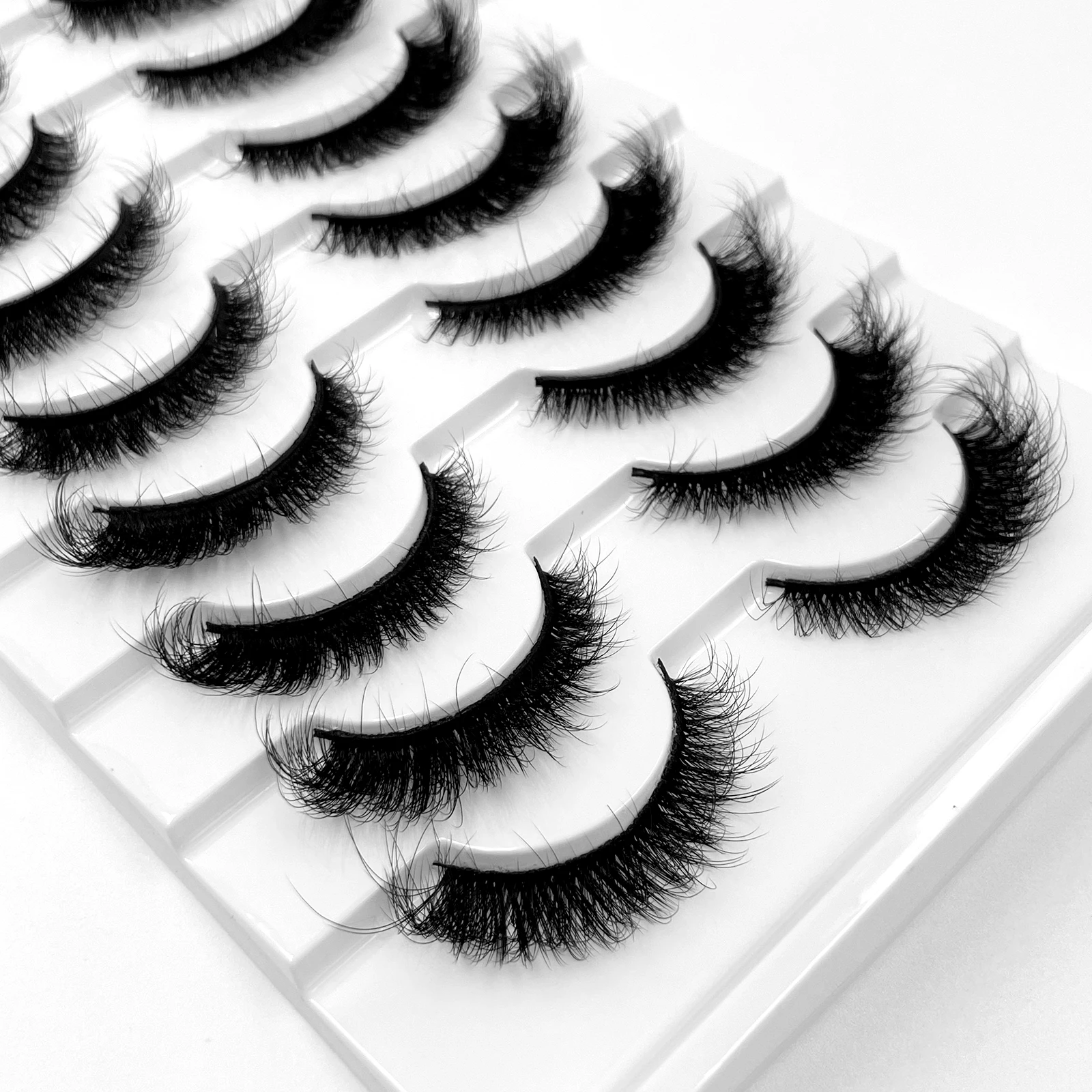 Nuovo 10 paia di ciglia visone 3D ciglia finte trucco morbido soffice e spesso visone arrotolato a mano falso eyeliner ciglia finte naturali