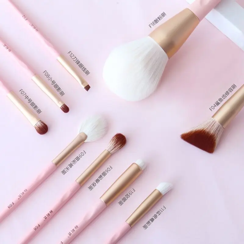Conjunto de pincéis de maquiagem rosa pintor de 9 peças, um conjunto completo de ferramentas de beleza portáteis com cerdas super macias, pincéis de maquiagem Cangzhou