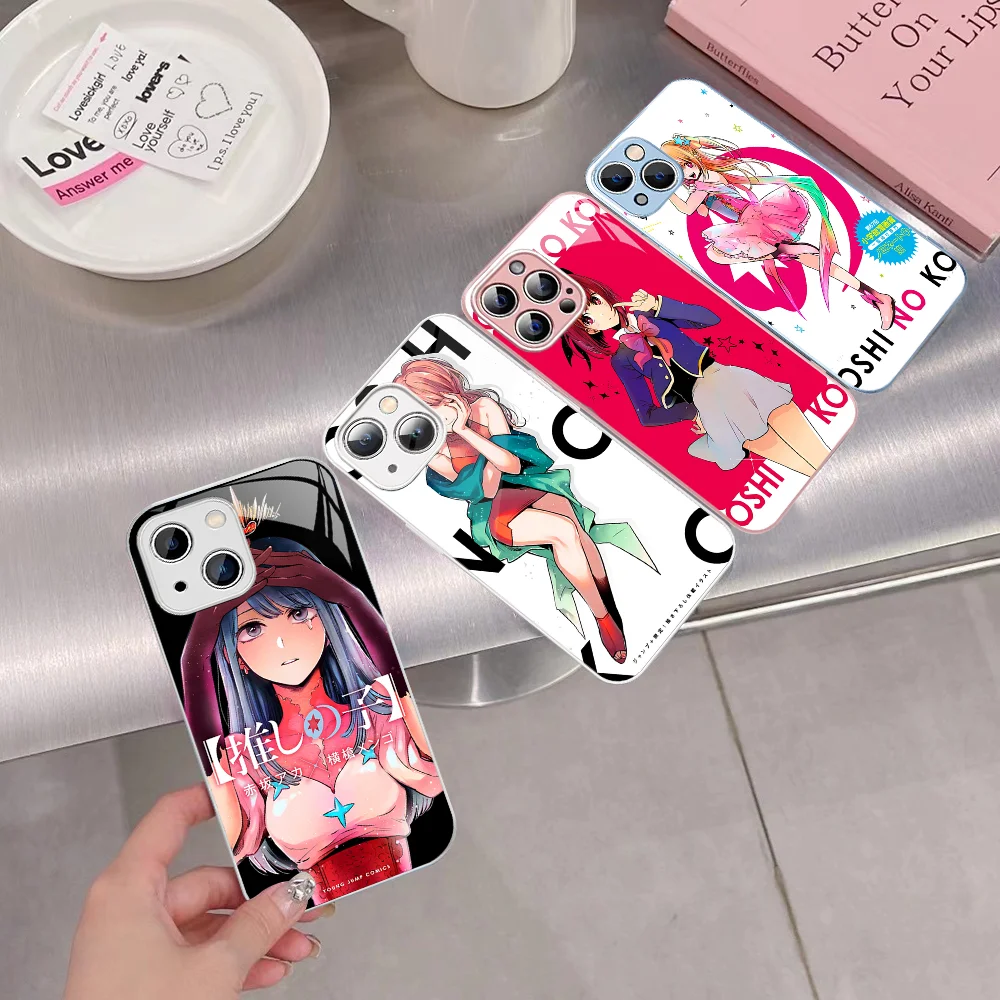 New Pop Anime O-Oshi N-No K-Ko Phone Case Tempered Glass For iphone 14 13 12 11 Pro Mini XS MAX 14Plus X XS XR Cover