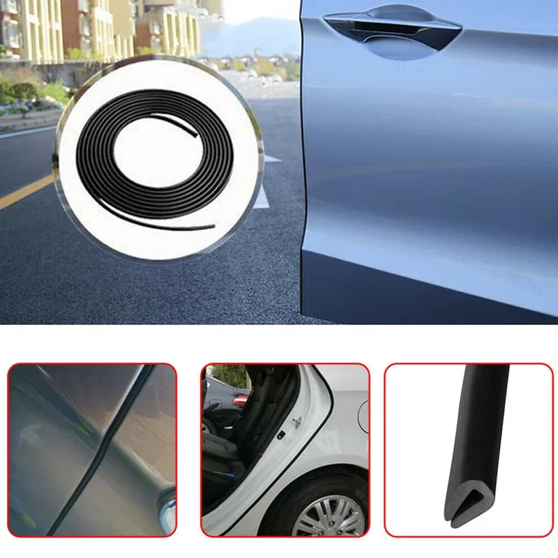 

2M Black U-Shape Moulding Trim Strip Car Door Edge Side Protector Guard Rubber Strip Seal Anti Scratch Strip Car Accessories