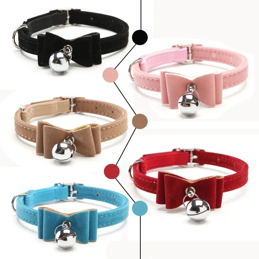 

Hot selling pet bow, bell collar, dog and cat collar, simple pet cat collar