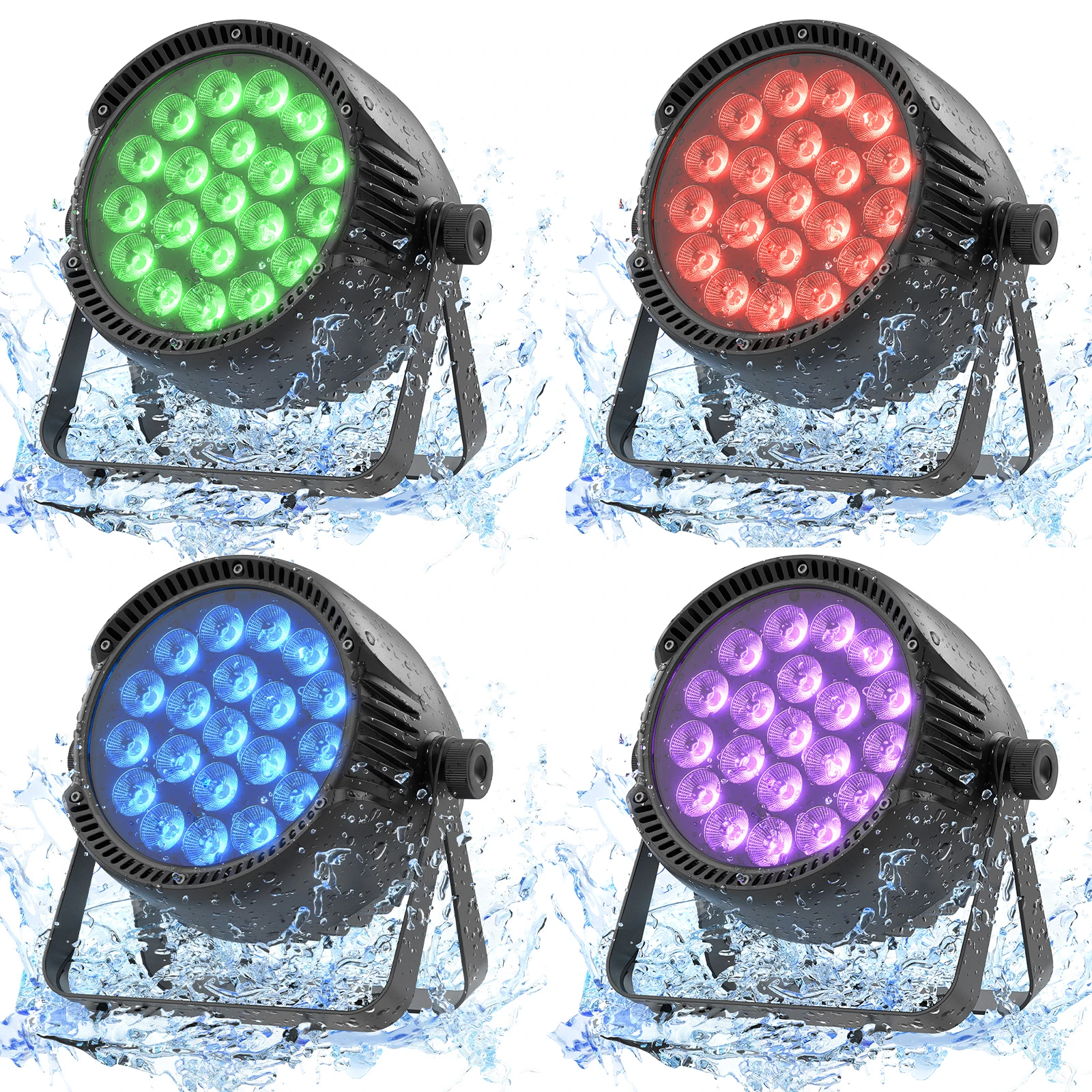 

Datewink 4Pcs 250W LED Par Lights IP65 Waterproof RGBW Outdoor Stage Lighting DMX Strobe Effect For DJ Disco Wedding Party Club