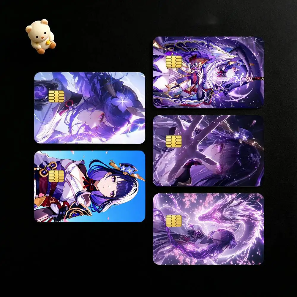 

Hot Game Raiden Shogun Credit Card HD Stickers Small Chip Waterproof Sticker Game Card Decal Gift