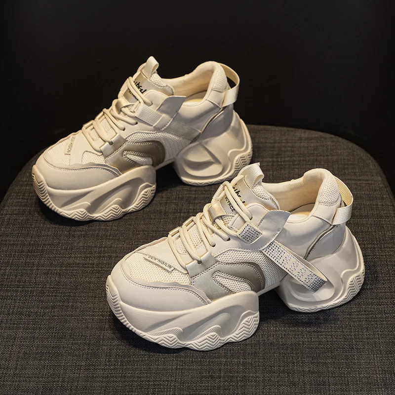 

Женские кроссовки Mom's Sneakers 2025: Новинка весны, на толстой подошве, увеличивающие рост, повседневные, модные, универсальные, для студентов