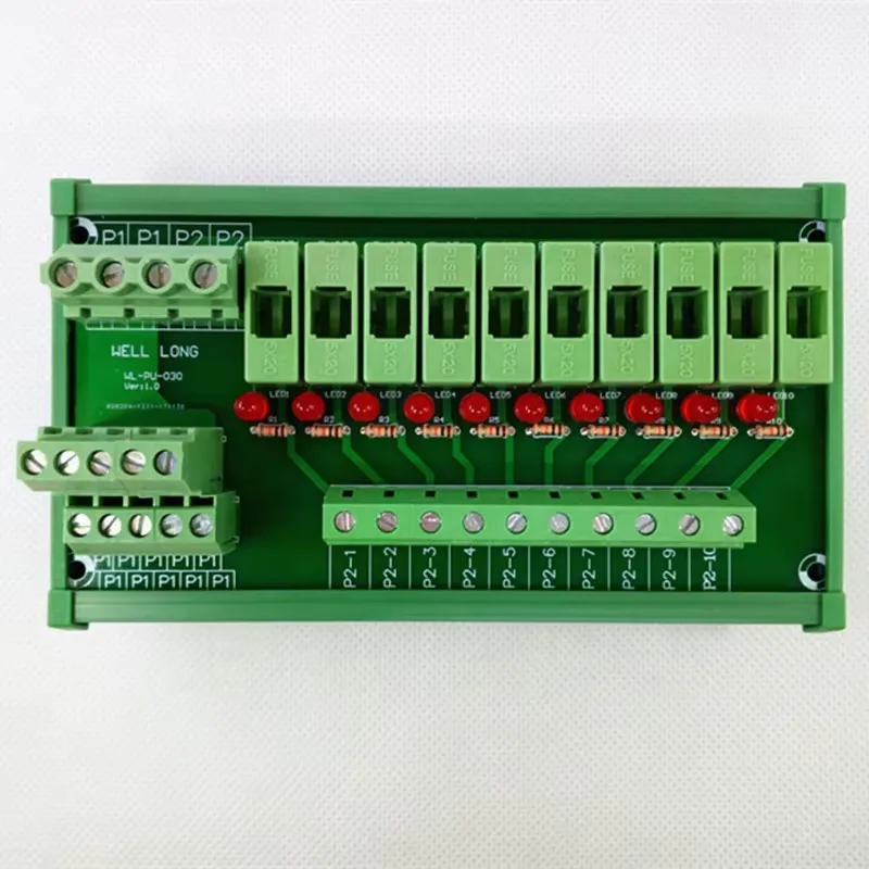 Fuse Module,DIN Rail Mount 10 Position Fuse Power Distribution Module.