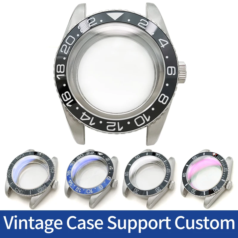 Винтажный корпус для часов, полированный матовый серебряный стальной корпус для часов MOD, детали для часов SKX NH35 NH36 4r36 4r35, модифицированные запасные части