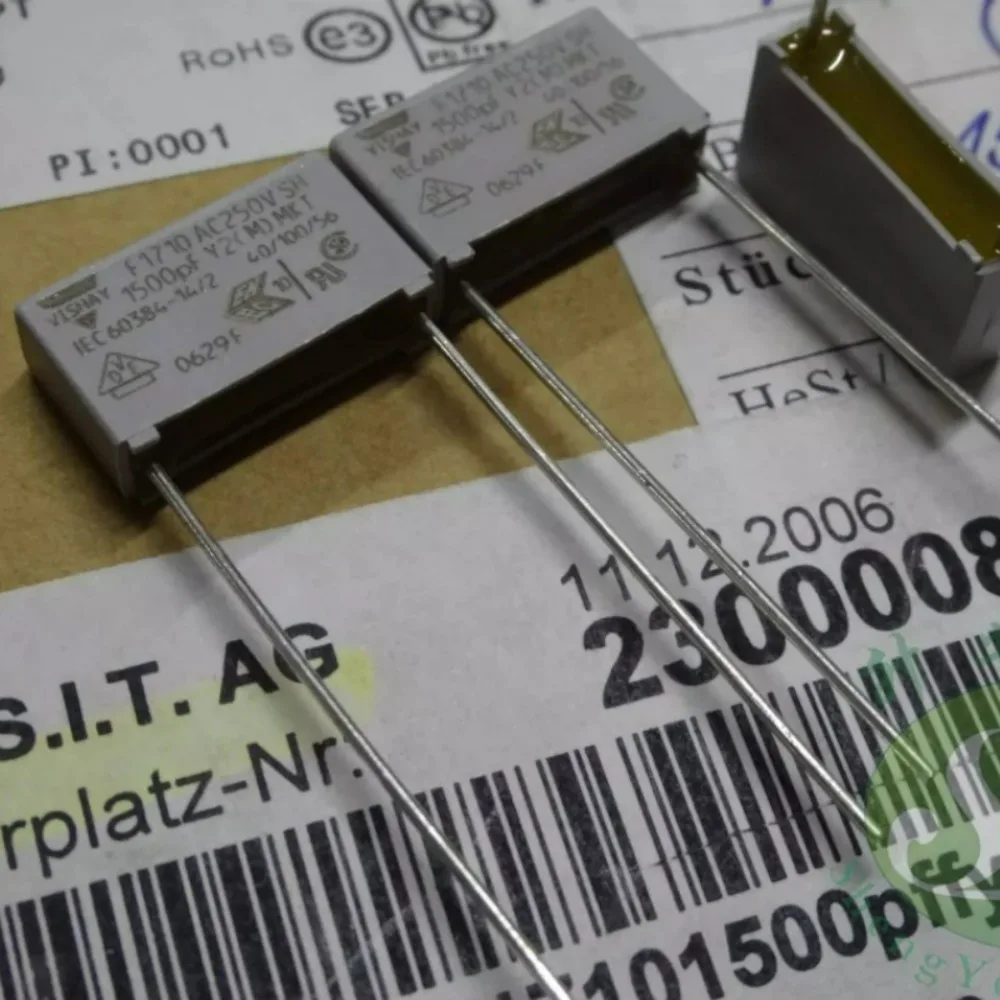 10pcs/lot F1710 0.0015uf 250VAC 1.5NF 1500pF 1N5 152M Brand New 15mm Film Capacitor F17102151030