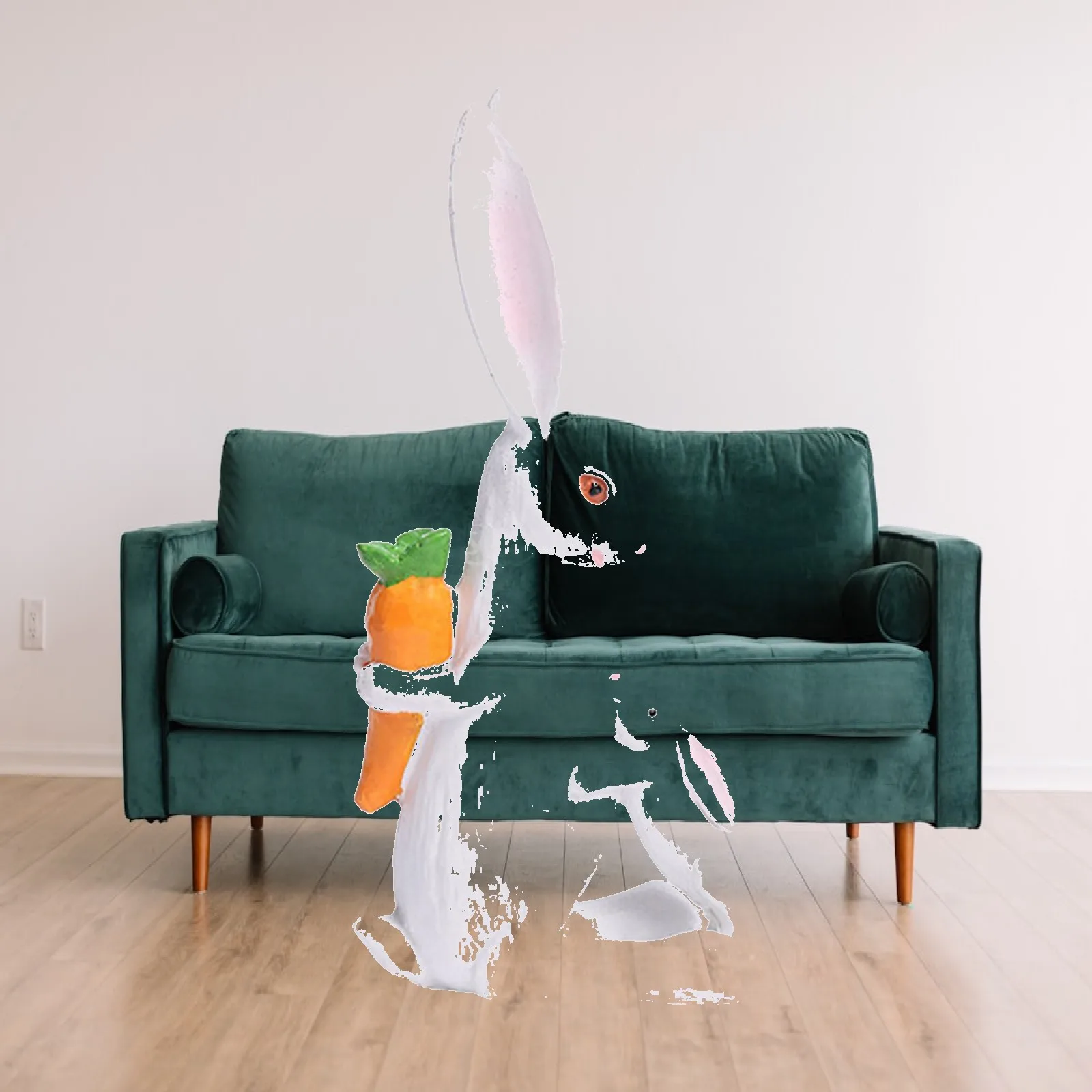 Easter Bunny Statue Adorable Rabbit Figurine for Fireplace Desk Living Room