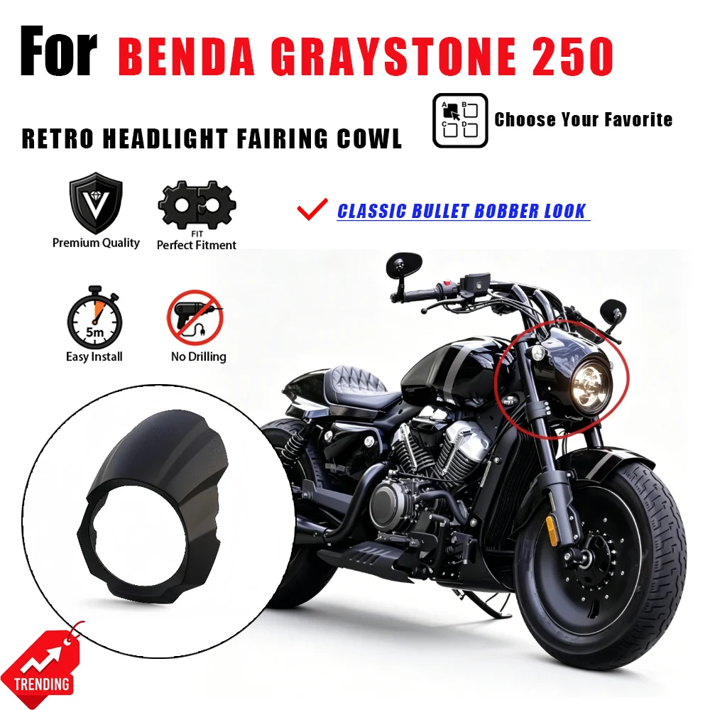 Para Benda GrayStone 250 BD250: Carenagem do Farol, Para-brisa e Carenagem Frontal - Acessórios de Moto Modificados