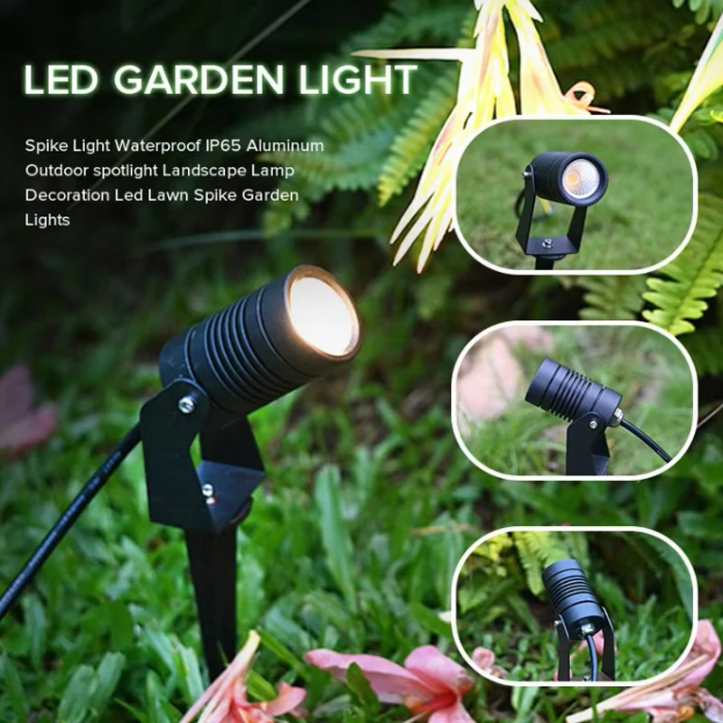 

Outdoor LED Garden Lighting Waterproof Spike Lawn Lamp 3W 7W 12W 15W Aluminum Path Spotlights for AC220V 12V 24V