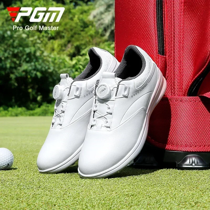 

Новые женские кроссовки для гольфа PGM, водонепроницаемые, из суперволокна, с застежкой на кнопку/шнуровкой, с защитой от бокового скольжения, спортивная обувь для женщин.
