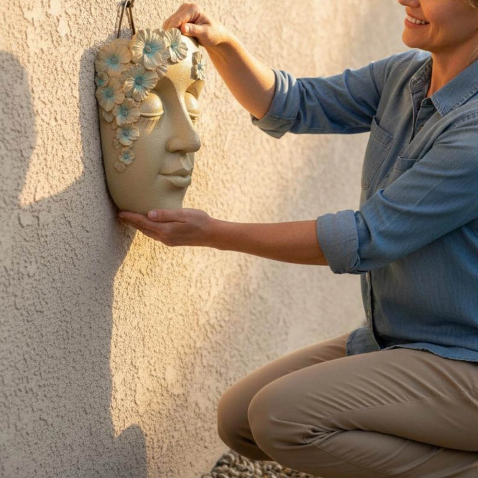 wall-mounted-face-planter-resin-floral-face-planter-home-decor-glossy-glazed-drainage-hole