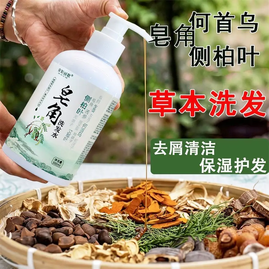 Gleditsia sinensis Chinese Herbal Shampoo Anti-Dandruff Scalp Cleansing Soothing Anti-Itch Nourishing Plant-Based Formula