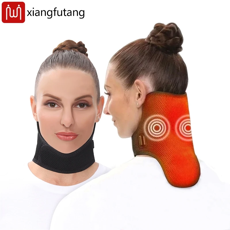 

Грелка для шеи с вибрационным массажером, грелка для шеи, горячий компресс, поддержка шеи с подогревом, бандаж для облегчения боли, жесткости