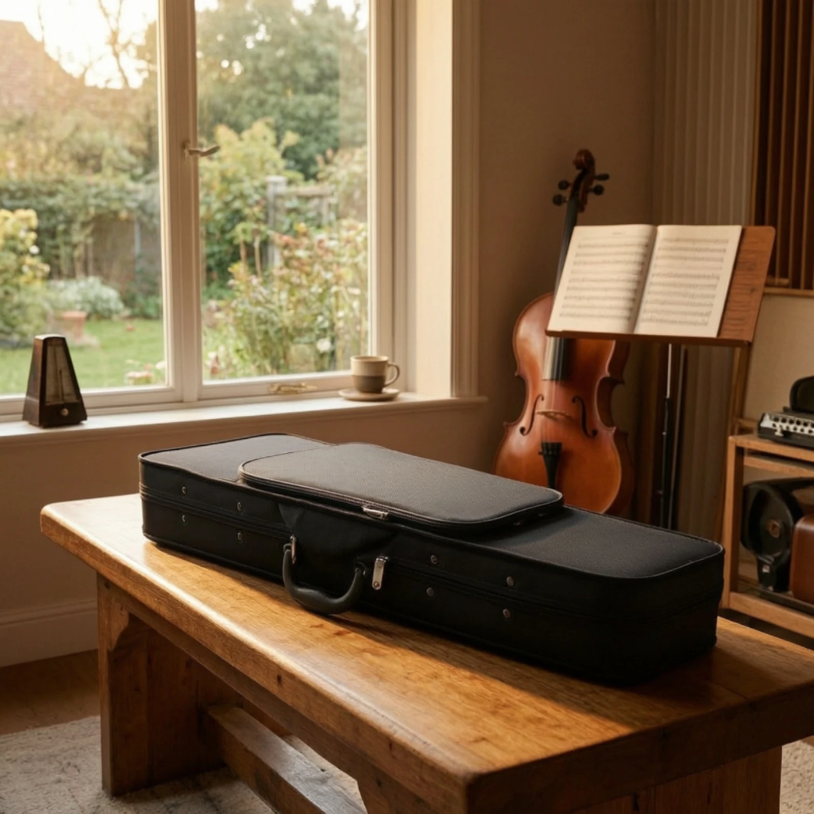 Hard-Shell Violin Case Strong Hard Shell Violin Case Impact-Resistant Lightweight for Violinists, Rehearsals, Lessons