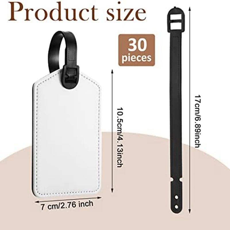 Sublimation Blank For DIY Travel Suitcase Sports Bags Label Tag Holder Gift Craft, Rectangle