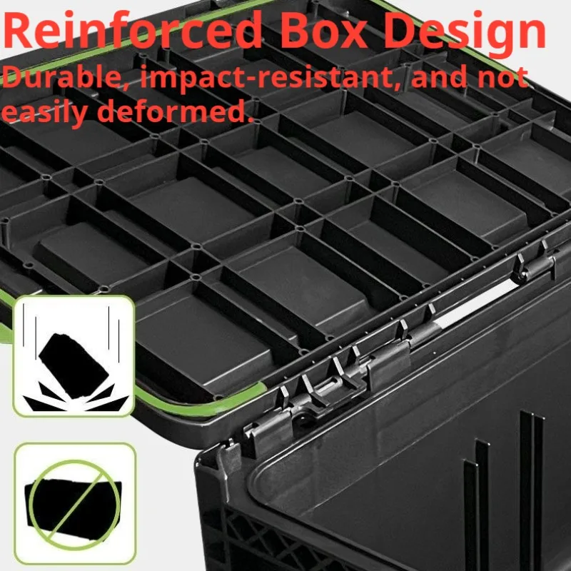 Industrial Wheels Tool Chest Dustproof Waterproof Stackable Storage Case Drop-Resistant Contractors Workshop Organization Tool