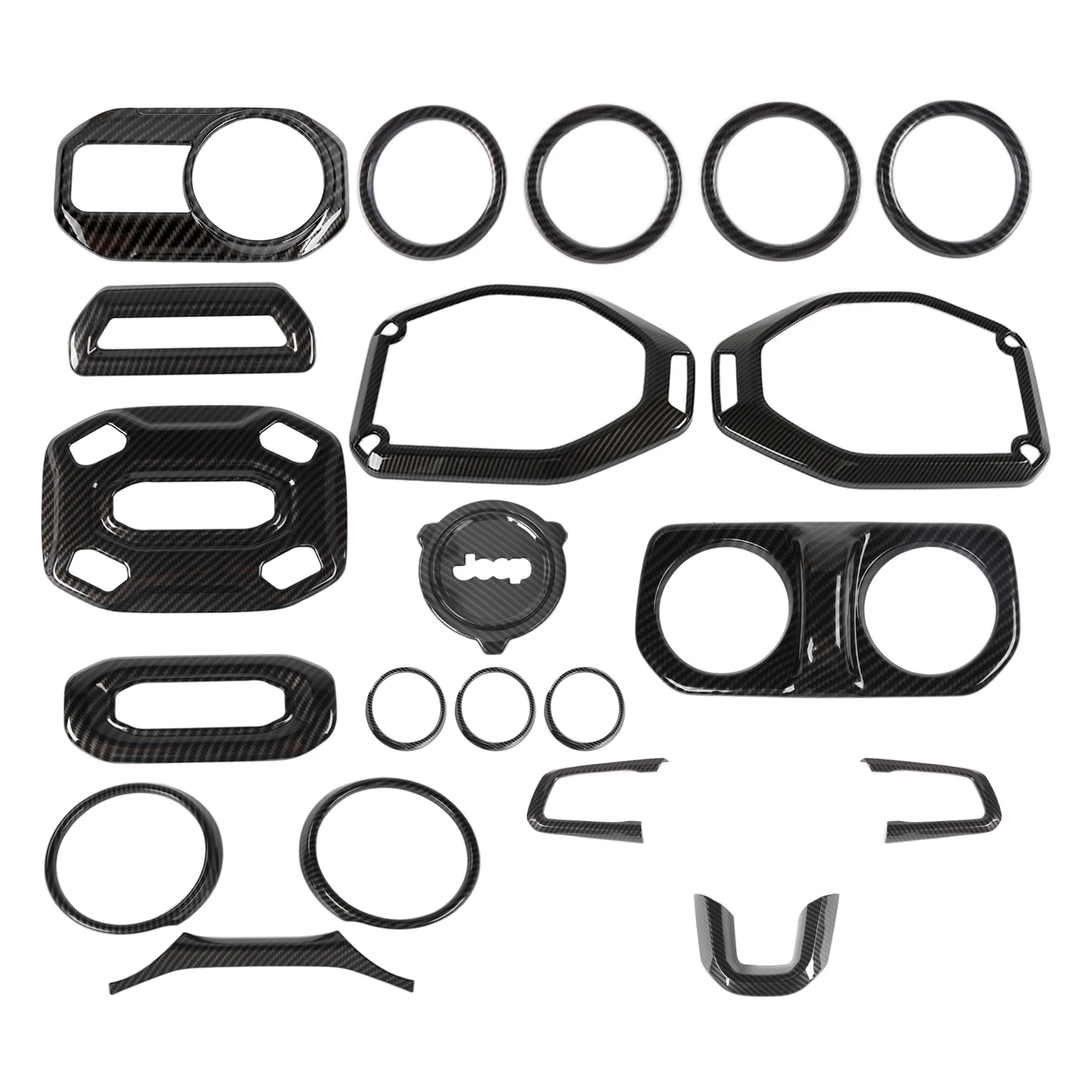 Car Interior Decoration Cover Trim Kit for Jeep Wrangler JL 2018-2023 Gladiator JT 2020 2021 2022 2023 2/4-Door Car Accessories