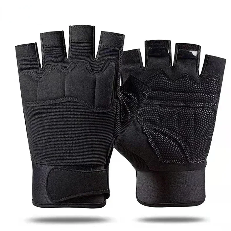 Guantes de medio dedo antideslizantes para niños, protección de entrenamiento, deportes de equitación, guantes militares para fanáticos de 8 a 15