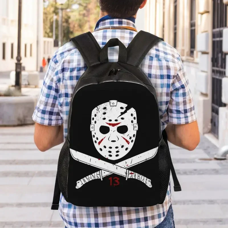 Mochila personalizada do assassino do caráter do filme do horror para homens e mulheres, moda Bookbag, escola, faculdade, Dia das Bruxas, sacos de filme