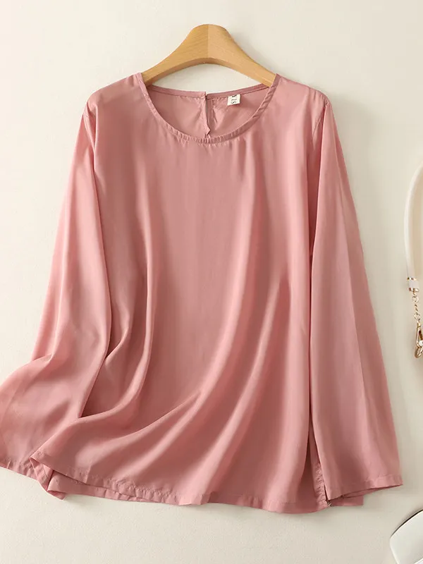 

Spring 2026 Women's Long Sleeve Shirt Retro Style Versatile Commute Fashion Top plus Size Straight Cut Single Piece Regular T...