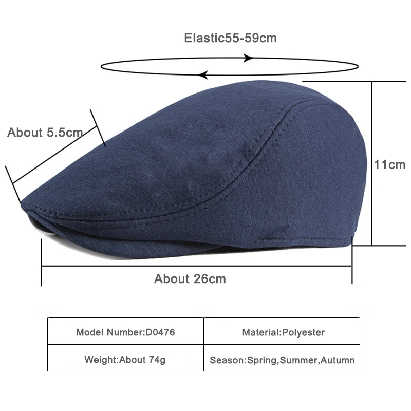 New Spring Beret Hat Men Women Solid Color Knitted Visor Golf Cap Casual Herringbone Newsboy Cap Peaked Duckbill Hat 12 Colors